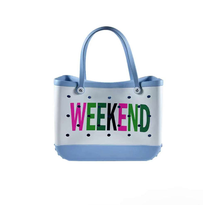 Sac de plage personalisable bleu ciel weekend !